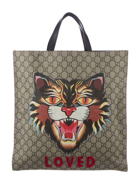 animales gucci|Gucci tote with cat.